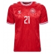 Danemarca Morten Hjulmand #21 Tricou Fotbal Replică European 2024 Barbati Acasa